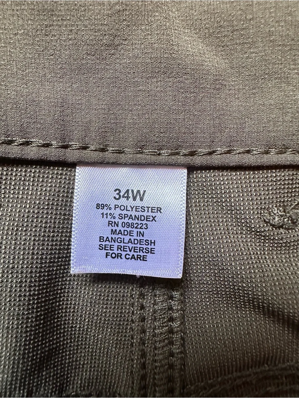 Men’s Magellan Moisture Wicking Classic Fit Pants; Olive Green; Size 34W
